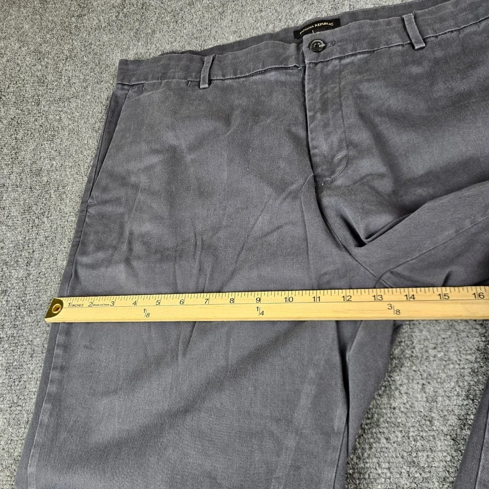 Banana Republic Fulton Skinny Chino Pants Mens 40x29 Gray Stretch Cotton Twill